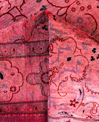 Overdyed Hand-Knotted Wool Modern-Contemporary Pink Area Rug 4' 7" x 7' 7"