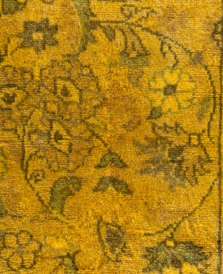 Overdyed Hand-Knotted Wool Modern-Contemporary Yellow Runner 2' 7" x 10' 3"