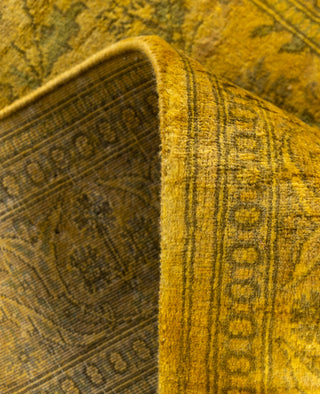 Overdyed Hand-Knotted Wool Modern-Contemporary Yellow Runner 2' 7" x 10' 3"