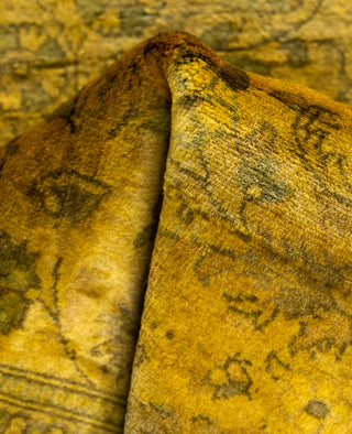Overdyed Hand-Knotted Wool Modern-Contemporary Yellow Runner 2' 7" x 10' 3"