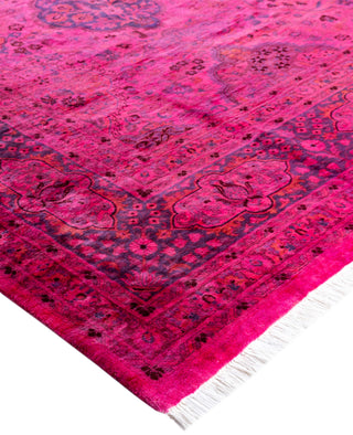 Overdyed Hand-Knotted Wool Modern-Contemporary Pink Area Rug 8' 1" x 10' 3"