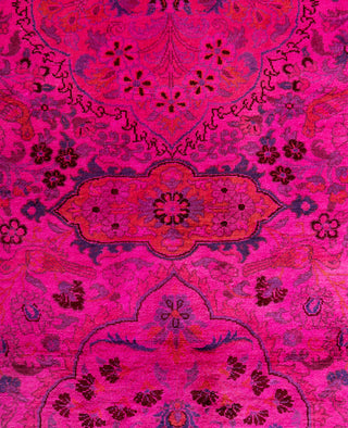 Overdyed Hand-Knotted Wool Modern-Contemporary Pink Area Rug 8' 1" x 10' 3"