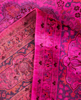 Overdyed Hand-Knotted Wool Modern-Contemporary Pink Area Rug 8' 1" x 10' 3"