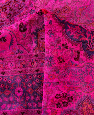 Overdyed Hand-Knotted Wool Modern-Contemporary Pink Area Rug 8' 1" x 10' 3"