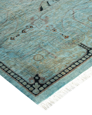 Modern Overdyed Hand Knotted Wool Blue Area Rug 6' 3" x 9' 8"