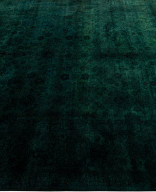 Contemporary Overdyed Wool Hand Knotted Green Area Rug 6' 1" x 8' 10"