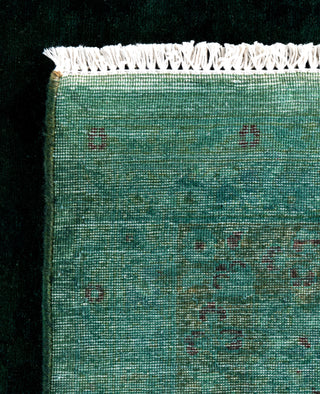 Contemporary Overdyed Wool Hand Knotted Green Area Rug 6' 1" x 8' 10"