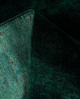 Contemporary Overdyed Wool Hand Knotted Green Area Rug 6' 1" x 8' 10"