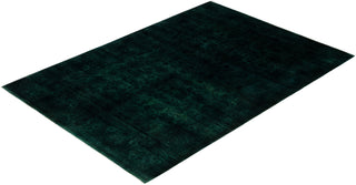 Contemporary Overdyed Wool Hand Knotted Green Area Rug 6' 1" x 8' 10"