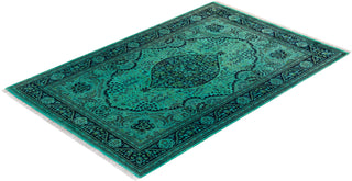 Contemporary Hand-Knotted Overdyed Black Area Rug 4' 2" x 6' 4"