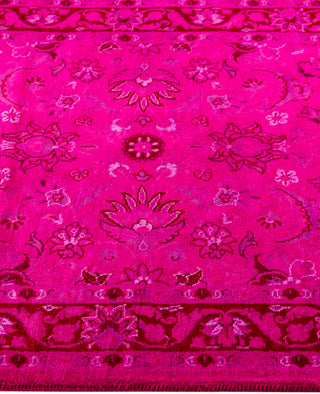Overdyed Hand-Knotted Wool Modern-Contemporary Pink Runner 2' 7" x 7' 2"