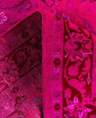 Overdyed Hand-Knotted Wool Modern-Contemporary Pink Runner 2' 7" x 7' 2"