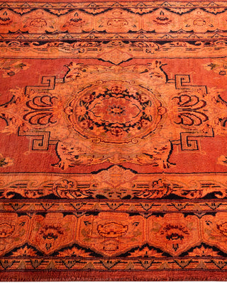 Modern Overdyed Hand Knotted Wool Orange Area Rug 2' 7" x 4' 5"