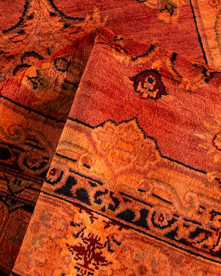 Contemporary Hand Knotted Overdyed Orange Area Rug 2' 7" x 4' 5"