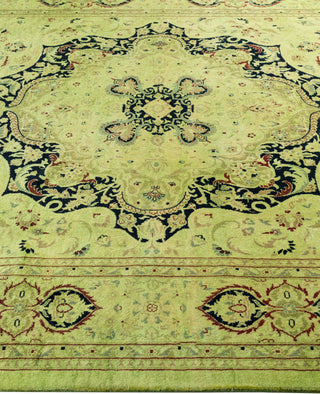 Overdyed Hand-Knotted Wool Modern-Contemporary Green Area Rug 6' 1" x 8' 10"