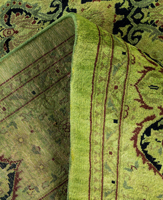 Overdyed Hand-Knotted Wool Modern-Contemporary Green Area Rug 6' 1" x 8' 10"