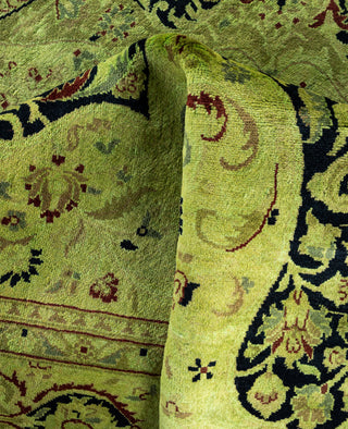 Overdyed Hand-Knotted Wool Modern-Contemporary Green Area Rug 6' 1" x 8' 10"