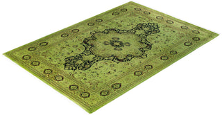 Overdyed Hand-Knotted Wool Modern-Contemporary Green Area Rug 6' 1" x 8' 10"