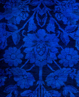 Overdyed Hand-Knotted Wool Modern-Contemporary Blue Area Rug 4' 1" x 6' 6"