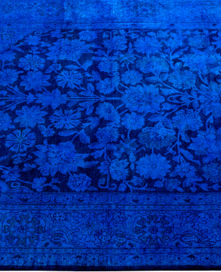 Overdyed Hand-Knotted Wool Modern-Contemporary Blue Area Rug 4' 1" x 6' 6"
