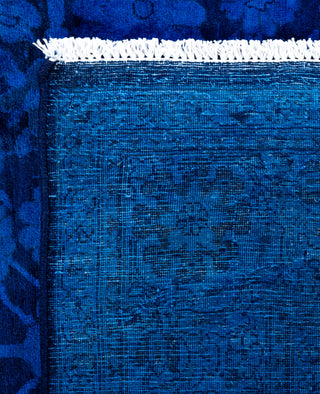 Overdyed Hand-Knotted Wool Modern-Contemporary Blue Area Rug 4' 1" x 6' 6"