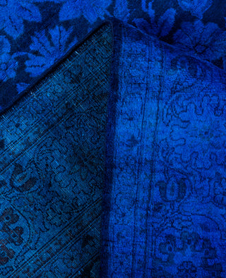 Overdyed Hand-Knotted Wool Modern-Contemporary Blue Area Rug 4' 1" x 6' 6"