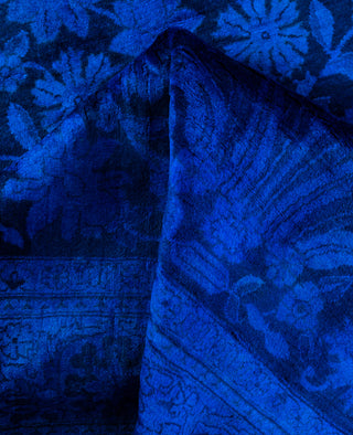 Overdyed Hand-Knotted Wool Modern-Contemporary Blue Area Rug 4' 1" x 6' 6"