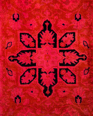 Contemporary Hand-Knotted Overdyed Pink Area Rug 3' 2" x 5' 3"