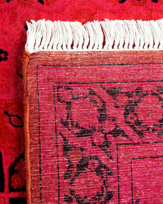 Contemporary Hand-Knotted Overdyed Pink Area Rug 3' 2" x 5' 3"