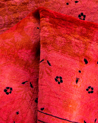Contemporary Hand-Knotted Overdyed Pink Area Rug 3' 2" x 5' 3"