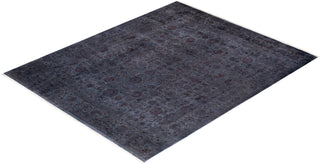 Modern Overdyed Hand Knotted Wool Gray Area Rug 8' 2" x 9' 10"