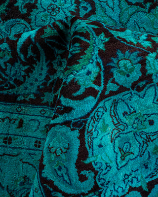 Contemporary Hand-Knotted Overdyed Blue Area Rug 8' 1" x 8' 1"