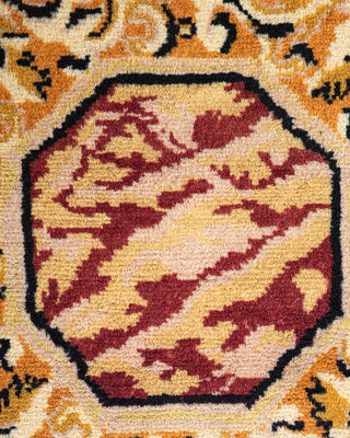 Traditional Hand Knotted Yellow Area Rug 9' 1" x 12' 3"