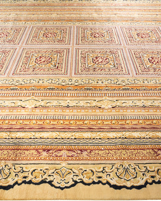 Traditional Hand Knotted Yellow Area Rug 9' 1" x 12' 3"