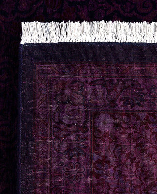 Contemporary Overdyed Wool Hand Knotted Purple Round Area Rug 8' 0" x 8' 3"