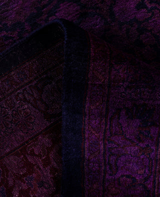 Contemporary Overdyed Wool Hand Knotted Purple Round Area Rug 8' 0" x 8' 3"
