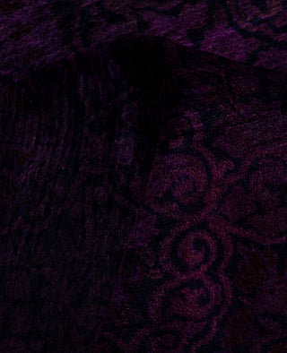 Contemporary Overdyed Wool Hand Knotted Purple Round Area Rug 8' 0" x 8' 3"