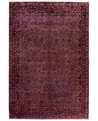 Overdyed One-of-a-Kind Wool Purple Area Rug 6' 1" x 9' 0"