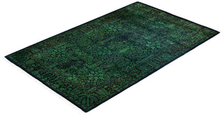 Fine Vibrance, One-of-a-Kind Hand-Knotted Area Rug  - Green, 3' 0" x 4' 10"