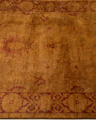 Contemporary Hand Knotted Overdyed Brown Runner 2' 6" x 11' 2"