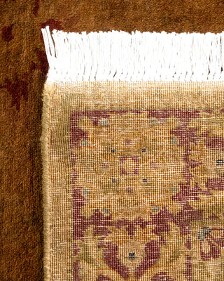 Contemporary Hand Knotted Overdyed Brown Runner 2' 6" x 11' 2"