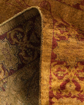 Contemporary Hand Knotted Overdyed Brown Runner 2' 6" x 11' 2"