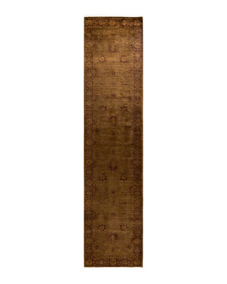 Contemporary Fine Vibrance Brown Wool Area Rug 2' 6" x 11' 2"