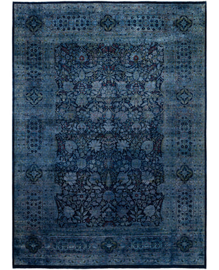 Overdyed Hand-Knotted Wool Modern-Contemporary Purple Area Rug 9' 1" x 12' 6"