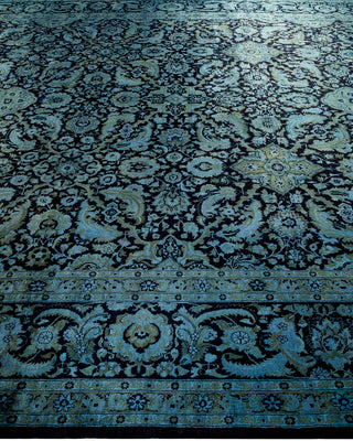 Contemporary Hand-Knotted Overdyed Black Area Rug 10' 0" x 13' 10"