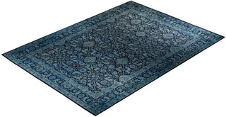 Contemporary Hand-Knotted Overdyed Black Area Rug 10' 0" x 13' 10"
