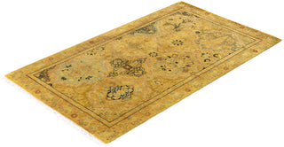 Overdyed Hand-Knotted Wool Modern-Contemporary Yellow Area Rug 2' 8" x 4' 6"