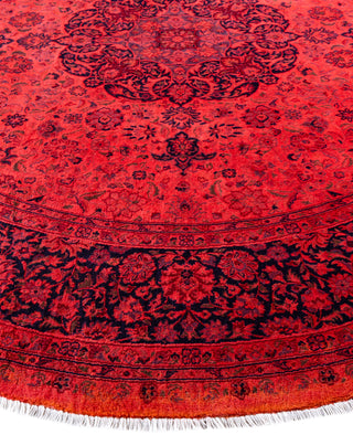 Overdyed Hand-Knotted Wool Modern-Contemporary Pink Area Rug 8' 1" x 8' 4"