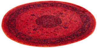 Overdyed Hand-Knotted Wool Modern-Contemporary Pink Area Rug 8' 1" x 8' 4"