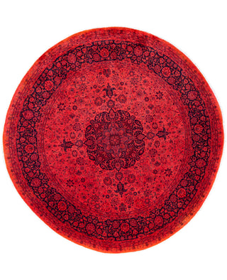 Overdyed Hand-Knotted Wool Modern-Contemporary Pink Area Rug 8' 1" x 8' 4"